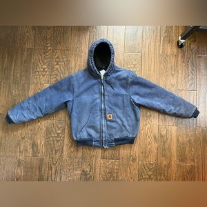 Navy Blue Carhartt Firm Duck Thermal Lined Active Jacket